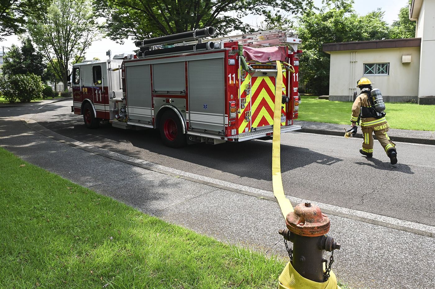 emergency crews during training exercise